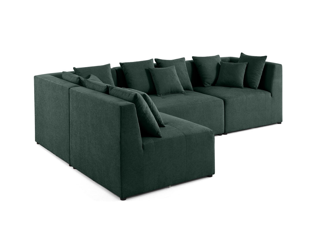 Canapé modulable d'angle réversible 4 places en tissu Amalfi