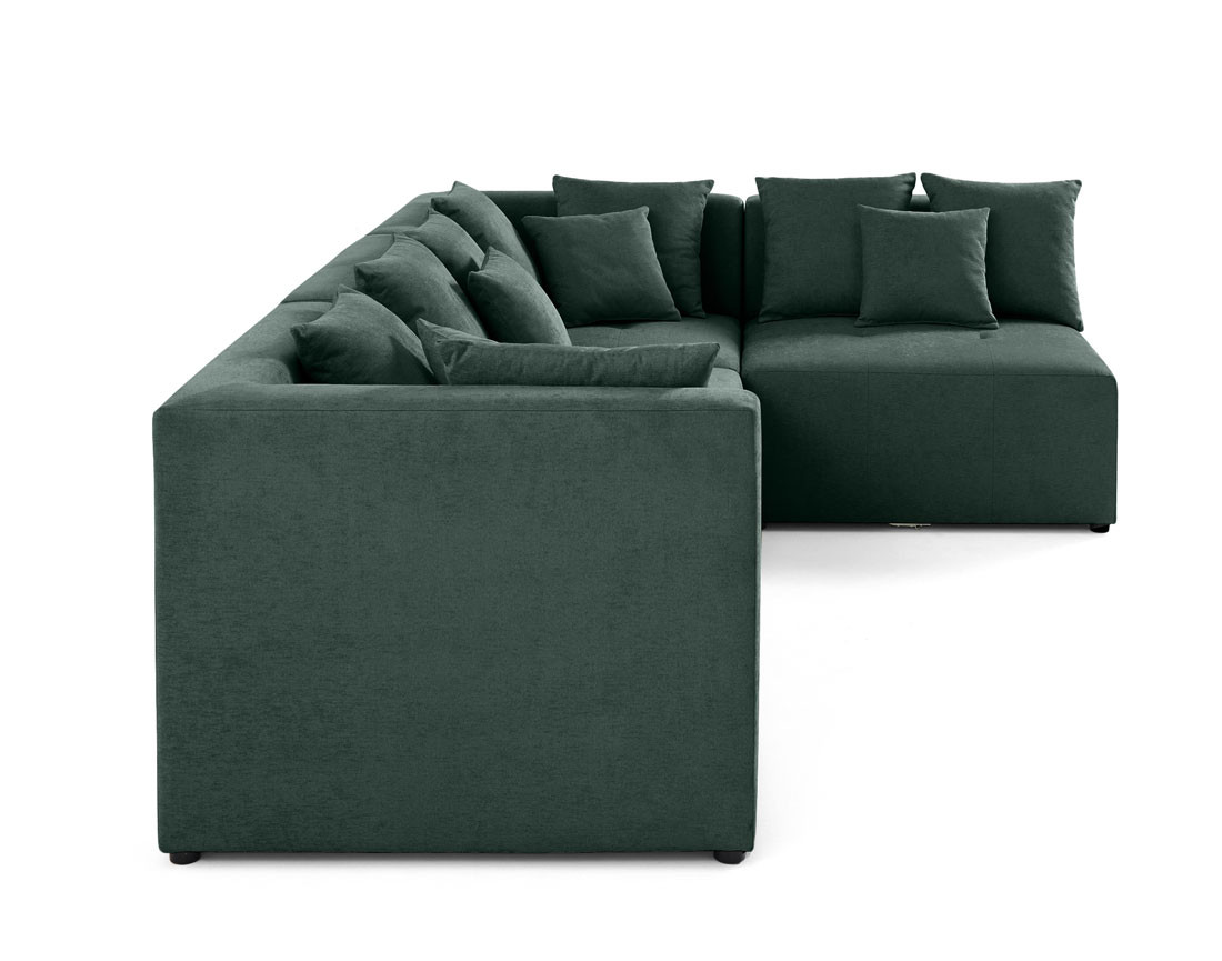 Canapé modulable d'angle réversible 4 places en tissu Amalfi