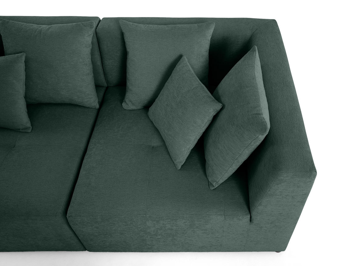 Canapé modulable d'angle réversible 4 places en tissu Amalfi