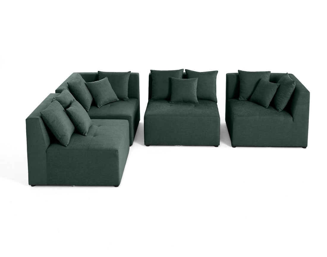 Canapé modulable d'angle réversible 4 places en tissu Amalfi