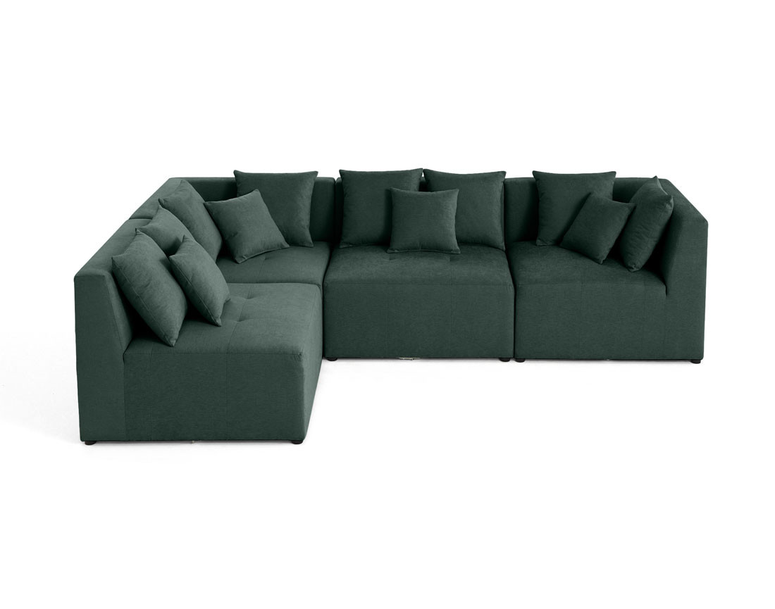 Canapé modulable d'angle réversible 4 places en tissu Amalfi