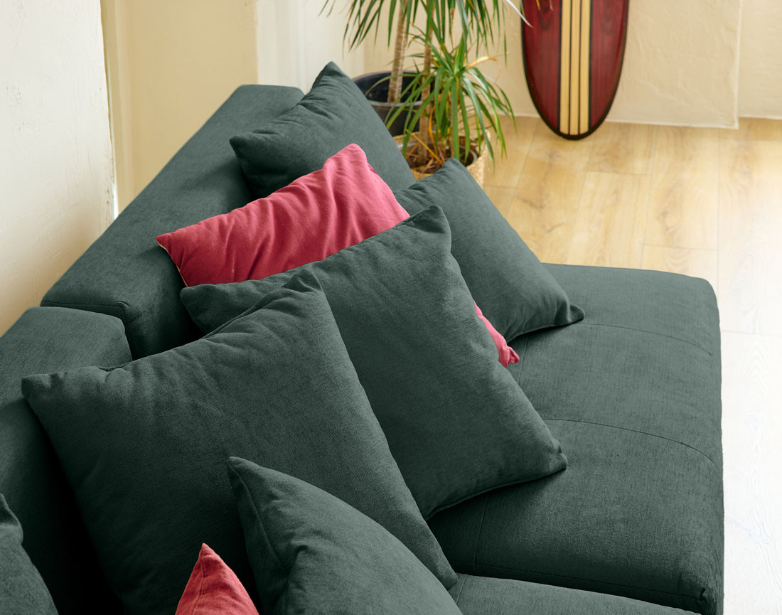 Canapé modulable d'angle réversible 4 places en tissu Amalfi