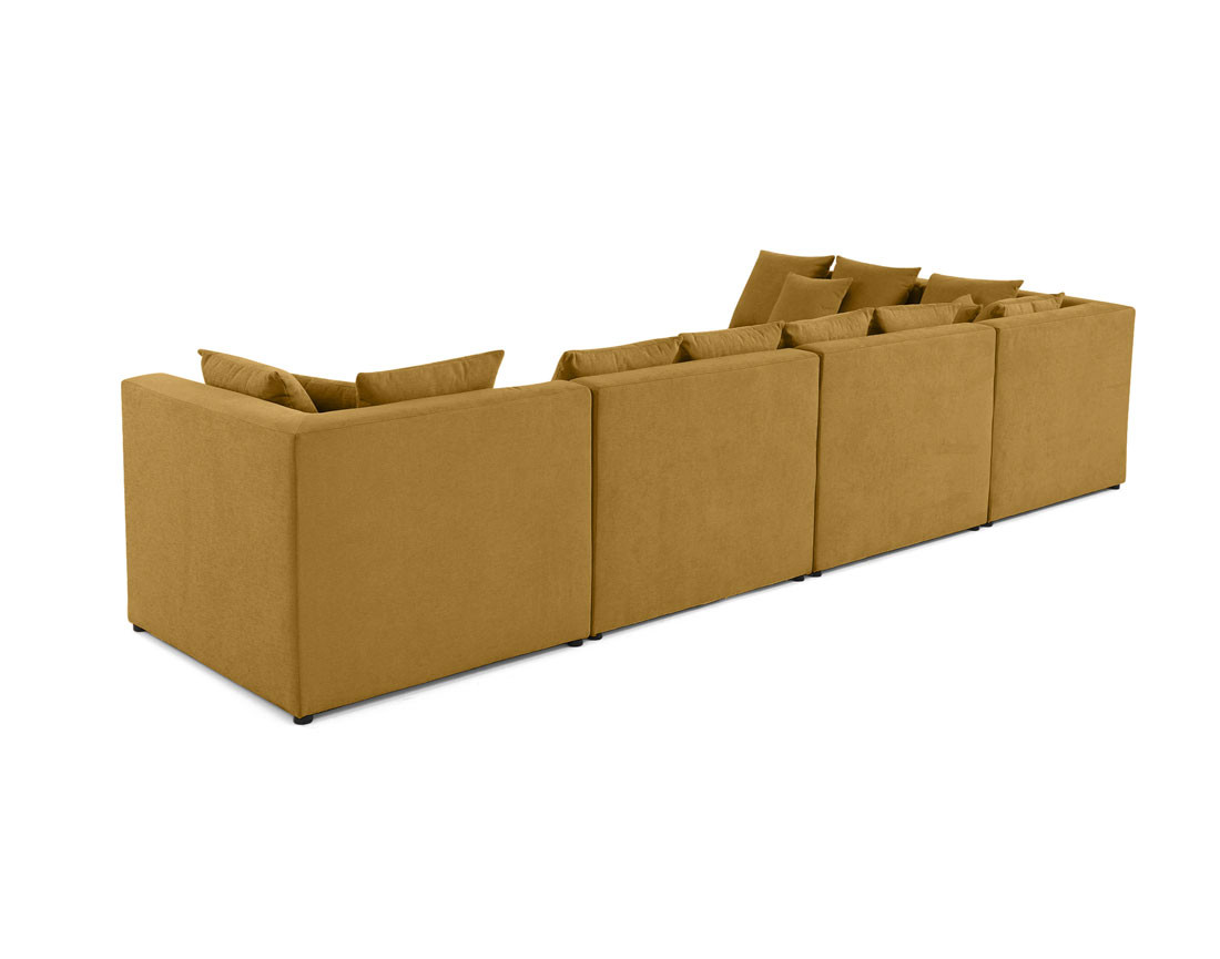 Canapé modulable d'angle réversible 5 places en tissu Amalfi