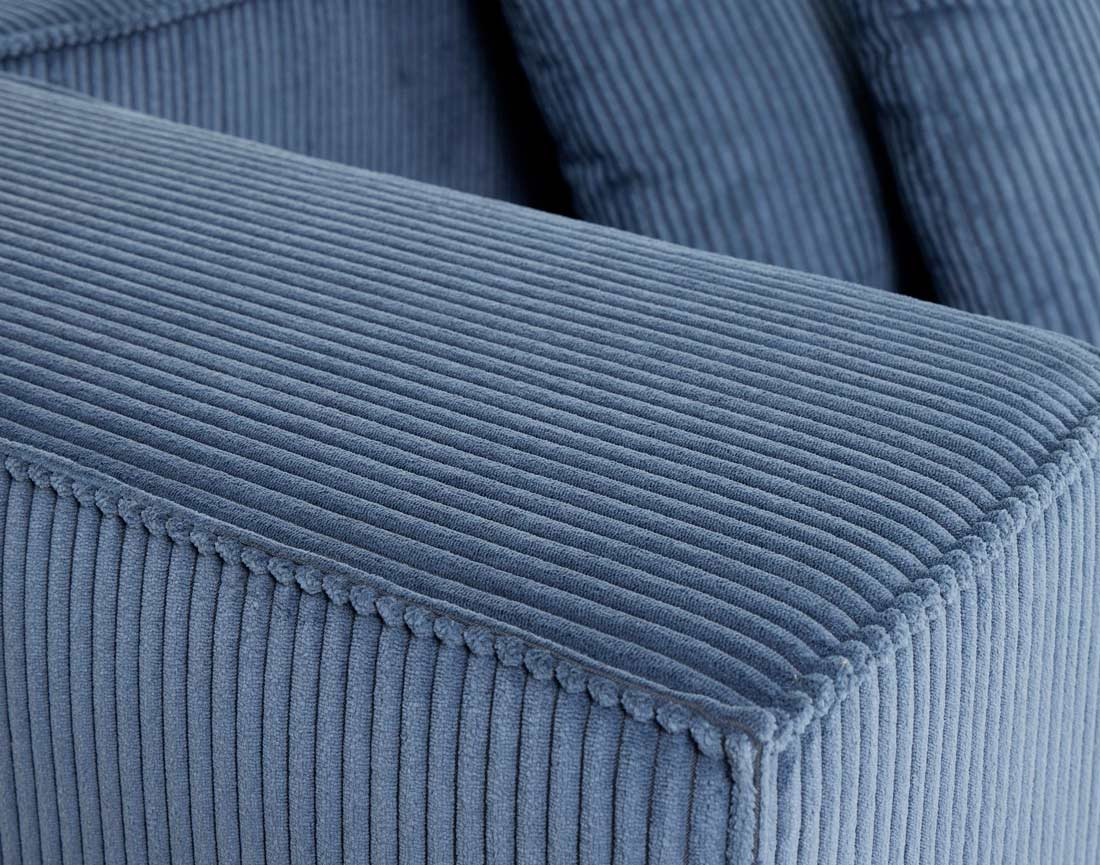 Canapé modulable panoramique 7 places en velours côtelé Colombine