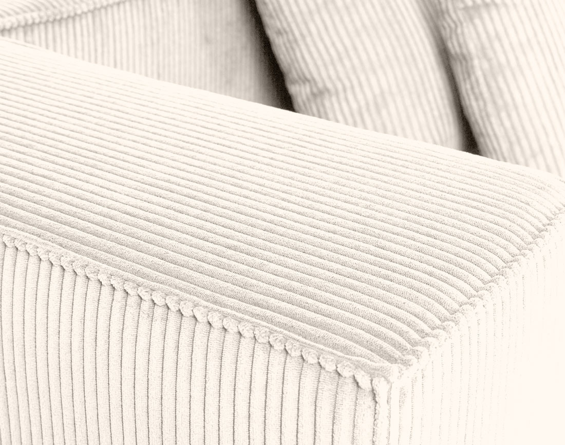 Canapé modulable panoramique 7 places en velours côtelé Colombine