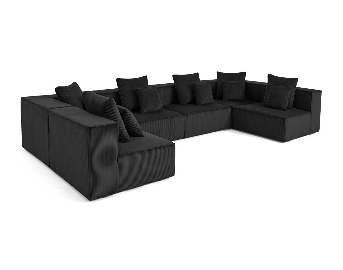 Canapé modulable panoramique 7 places en velours côtelé Colombine Canapé modulable panoramique 7 places en velours côtelé Colombine