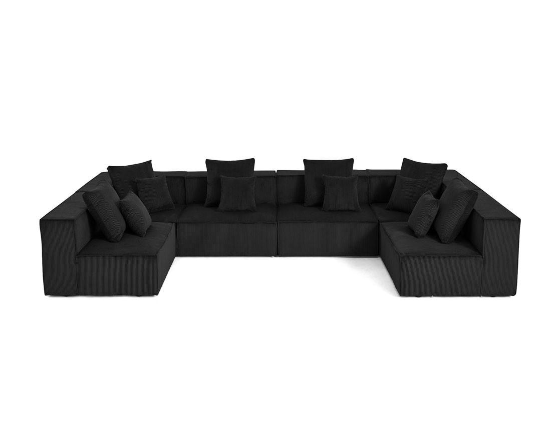 Canapé modulable panoramique 7 places en velours côtelé Colombine Canapé modulable panoramique 7 places en velours côtelé Colombine