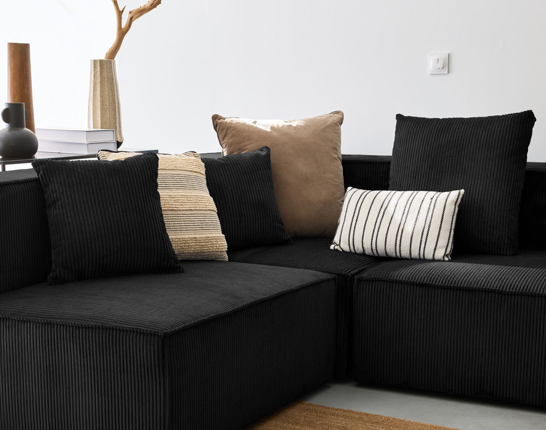 Canapé modulable panoramique 7 places en velours côtelé Colombine Canapé modulable panoramique 7 places en velours côtelé Colombine