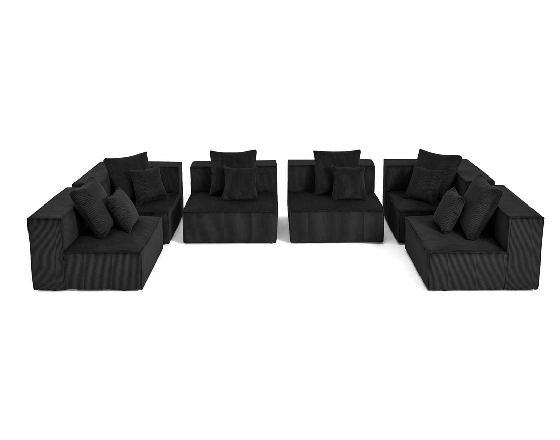 Canapé modulable panoramique 7 places en velours côtelé Colombine Canapé modulable panoramique 7 places en velours côtelé Colombine