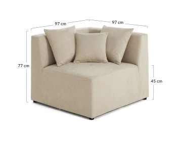 Module d'angle réversible en tissu Amalfi
