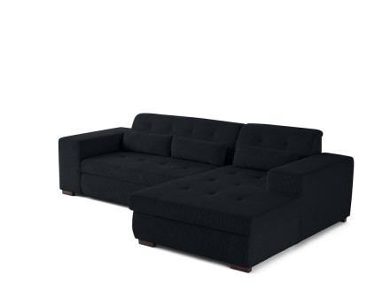 Canapé d'angle convertible Vermont 4 places avec coffre - angle droit