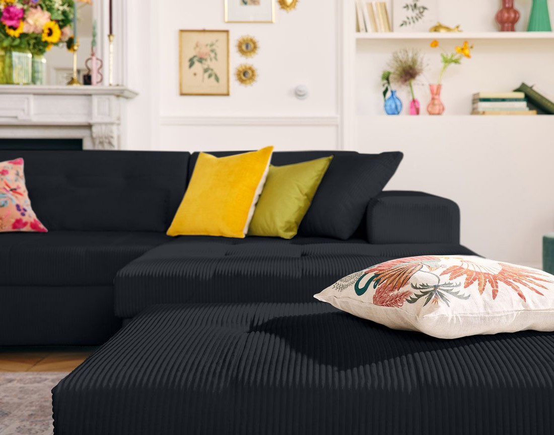 Canapé d'angle convertible Vermont 4 places avec coffre - angle droit Canapé d'angle convertible Vermont 4 places avec coffre - angle droit