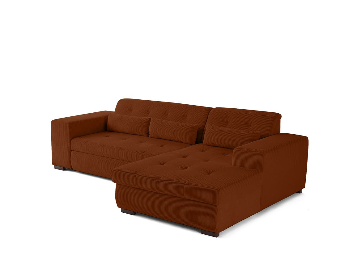 Canapé d'angle convertible Vermont 4 places avec coffre - angle droit