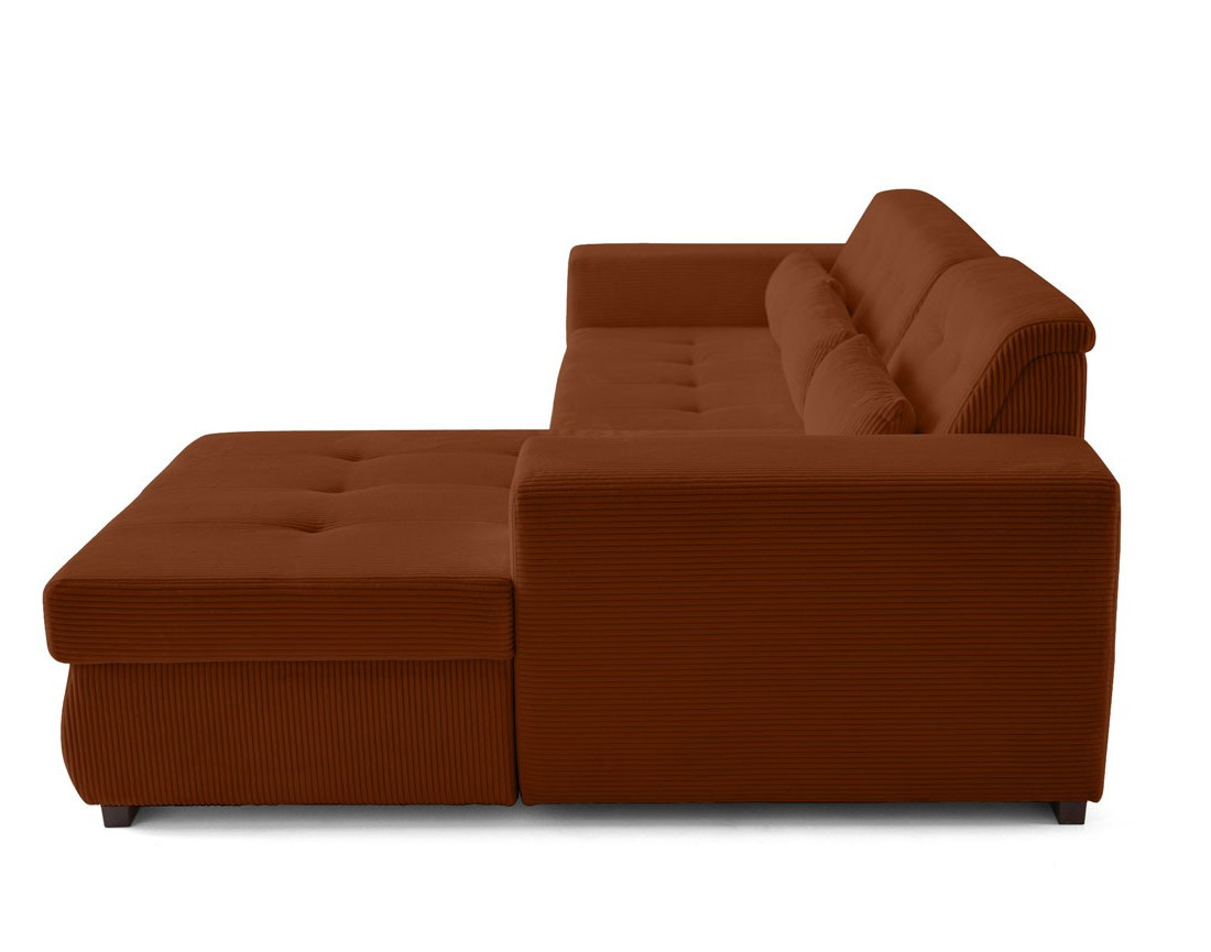 Canapé d'angle convertible Vermont 4 places avec coffre - angle droit