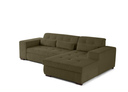 Canapé d'angle convertible Vermont 4 places avec coffre - angle droit