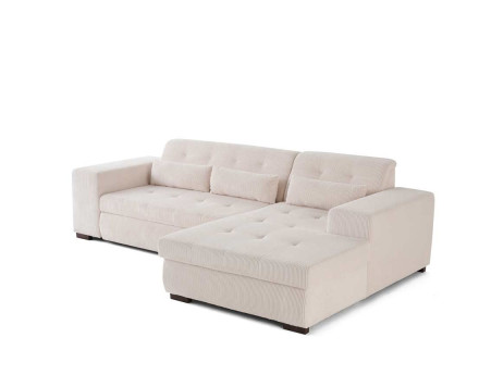 Canapé d'angle convertible Vermont 4 places avec coffre - angle droit