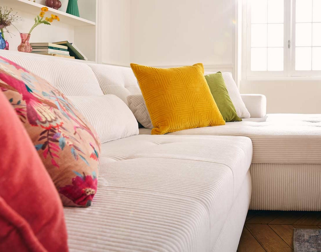 Canapé d'angle convertible Vermont 4 places avec coffre - angle droit Canapé d'angle convertible Vermont 4 places avec coffre - angle droit