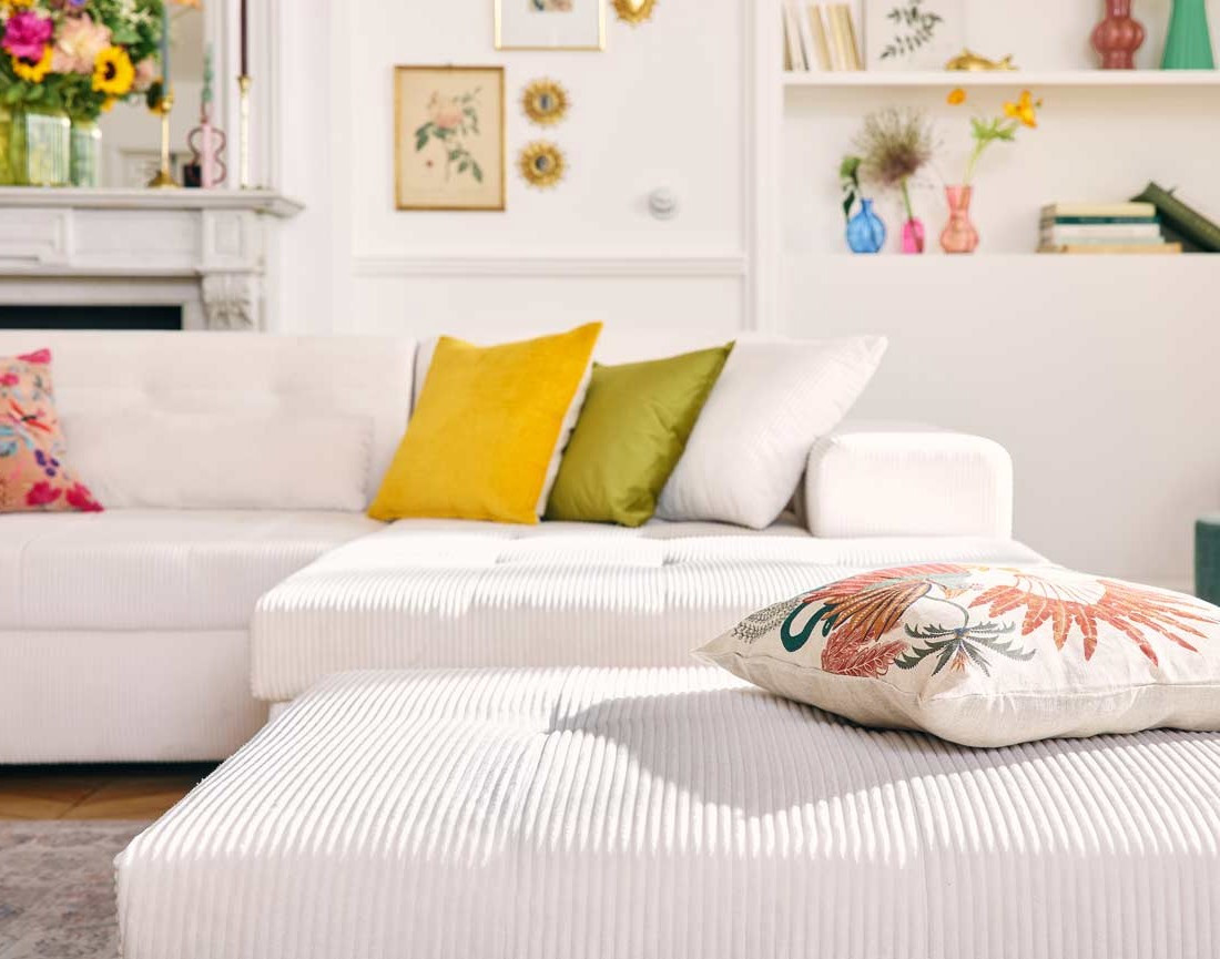 Canapé d'angle convertible Vermont 4 places avec coffre - angle droit Canapé d'angle convertible Vermont 4 places avec coffre - angle droit