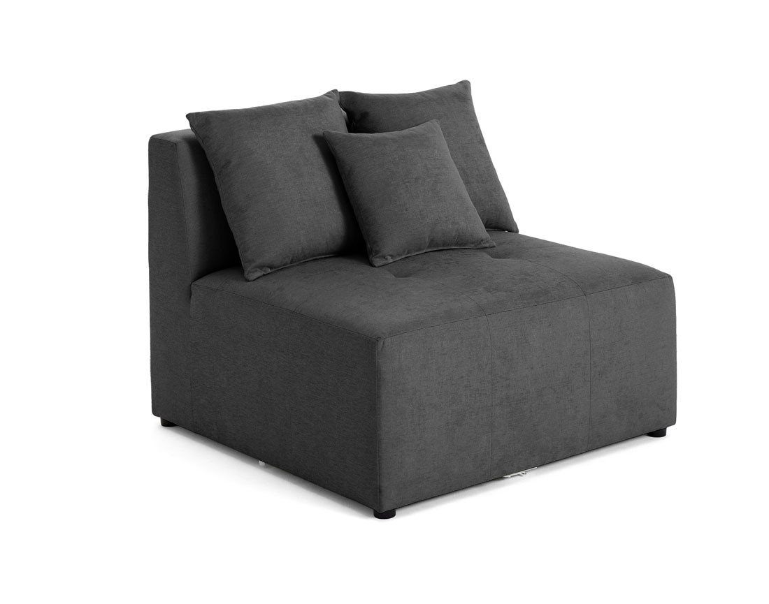 Module d'assise sans accoudoirs 1 place en tissu Amalfi