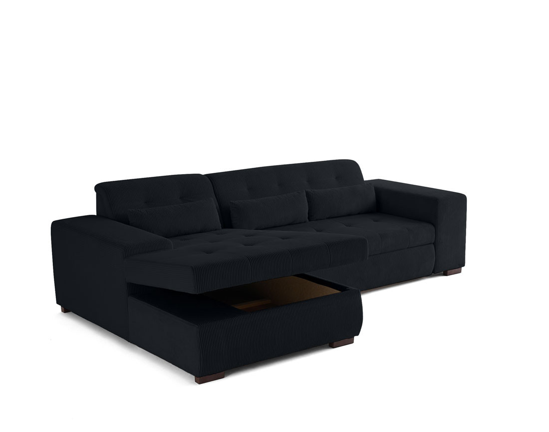 Canapé d'angle convertible Vermont 4 places avec coffre - angle gauche Canapé d'angle convertible Vermont 4 places avec coffre - angle gauche