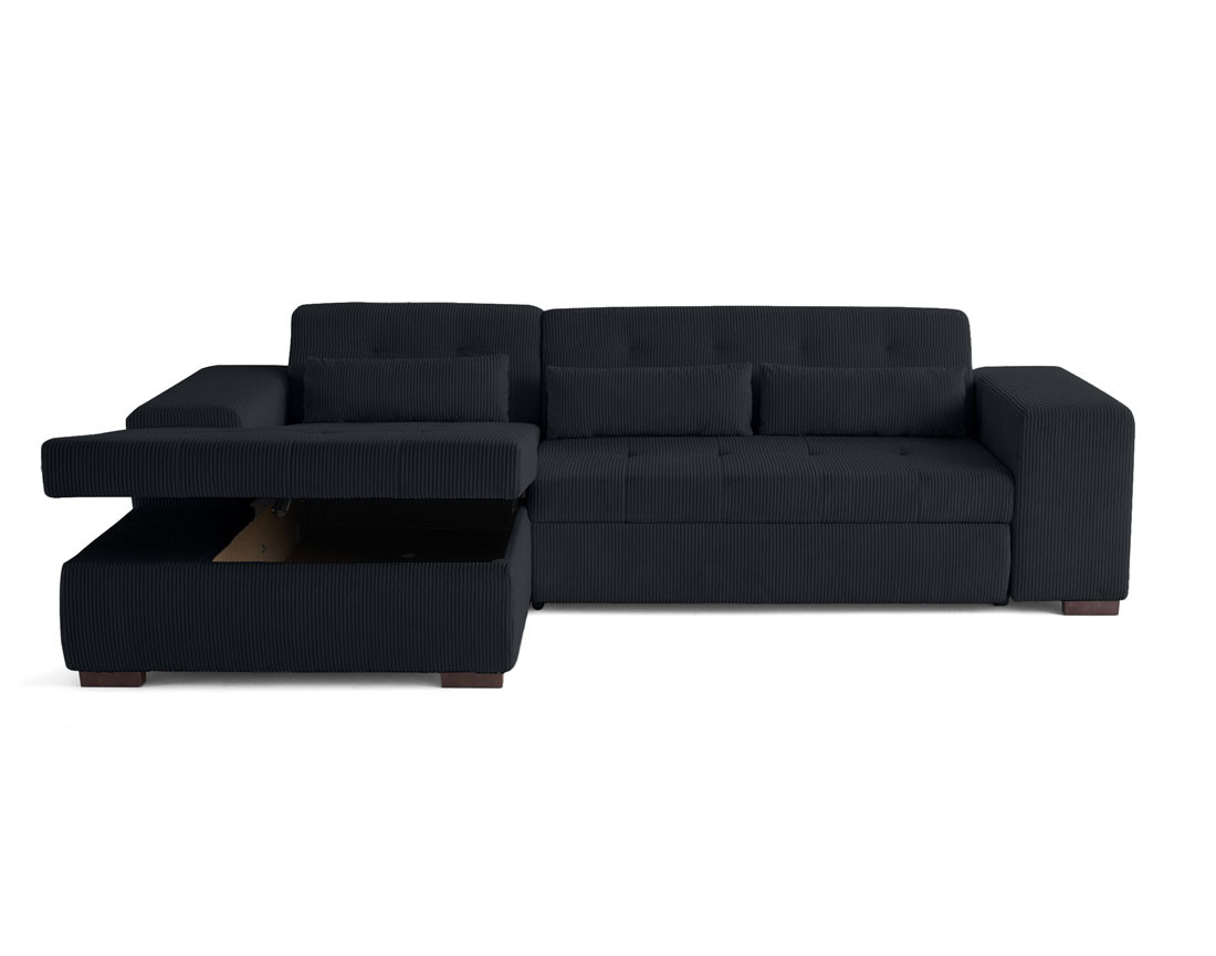 Canapé d'angle convertible Vermont 4 places avec coffre - angle gauche Canapé d'angle convertible Vermont 4 places avec coffre - angle gauche