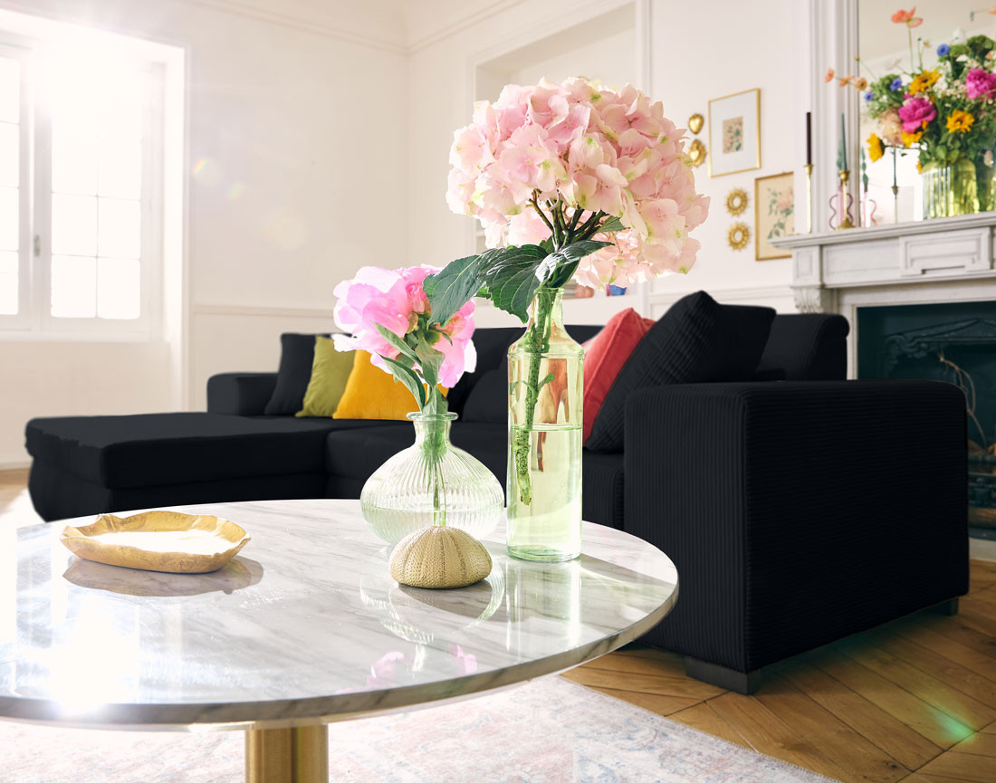 Canapé d'angle convertible Vermont 4 places avec coffre - angle gauche Canapé d'angle convertible Vermont 4 places avec coffre - angle gauche