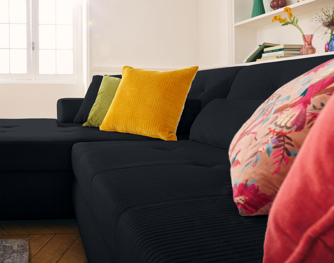 Canapé d'angle convertible Vermont 4 places avec coffre - angle gauche Canapé d'angle convertible Vermont 4 places avec coffre - angle gauche