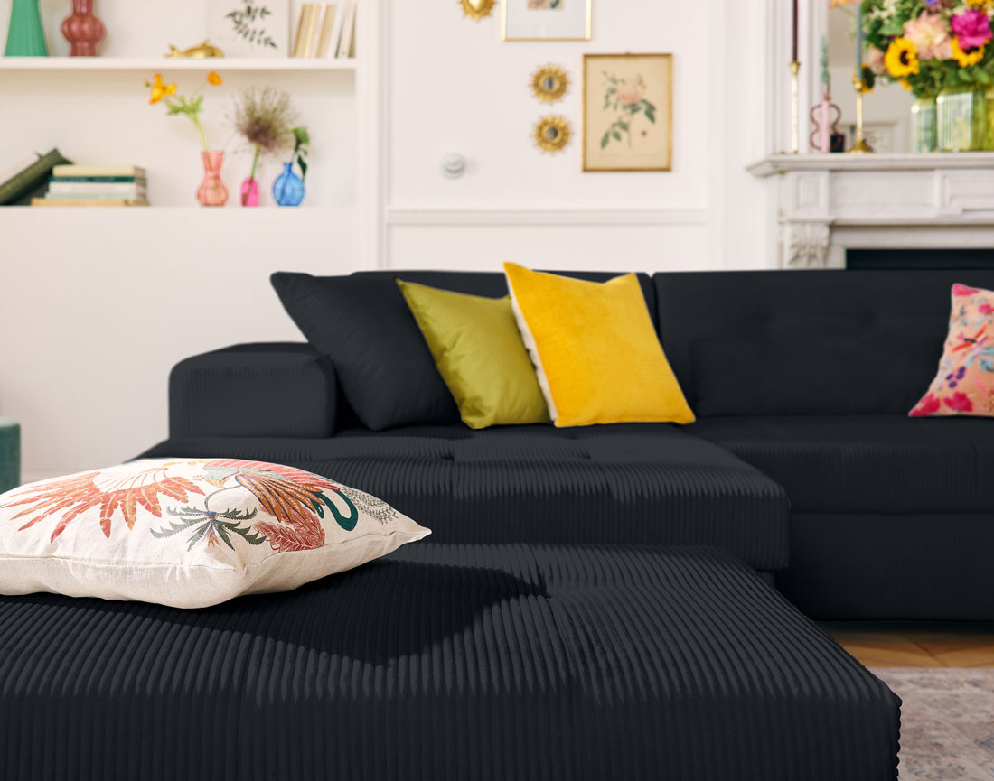 Canapé d'angle convertible Vermont 4 places avec coffre - angle gauche Canapé d'angle convertible Vermont 4 places avec coffre - angle gauche