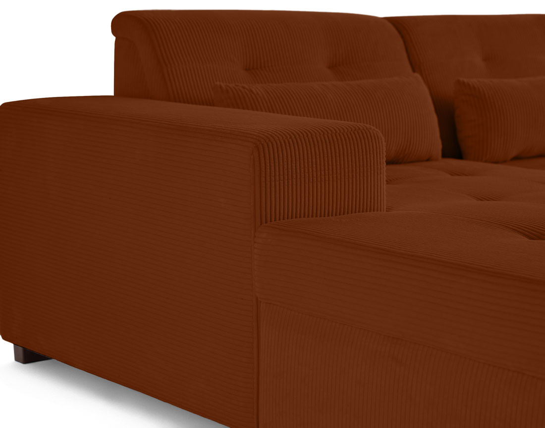 Canapé d'angle convertible Vermont 4 places avec coffre - angle gauche