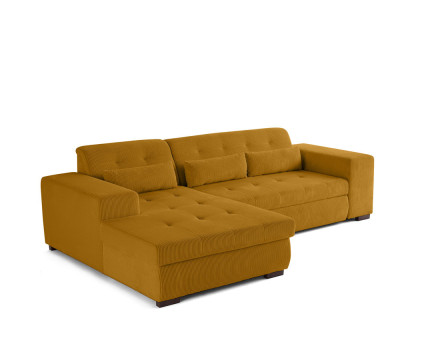 Canapé d'angle convertible Vermont 4 places avec coffre - angle gauche