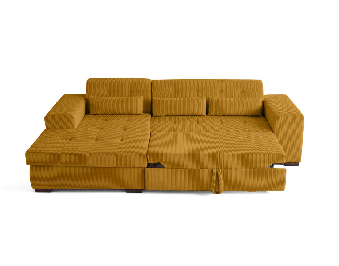 Canapé d'angle convertible Vermont 4 places avec coffre - angle gauche