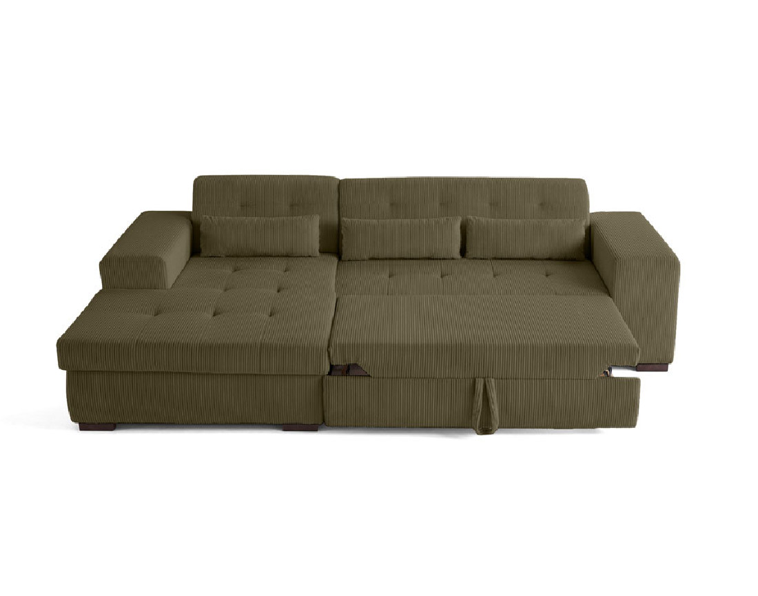 Canapé d'angle convertible Vermont 4 places avec coffre - angle gauche