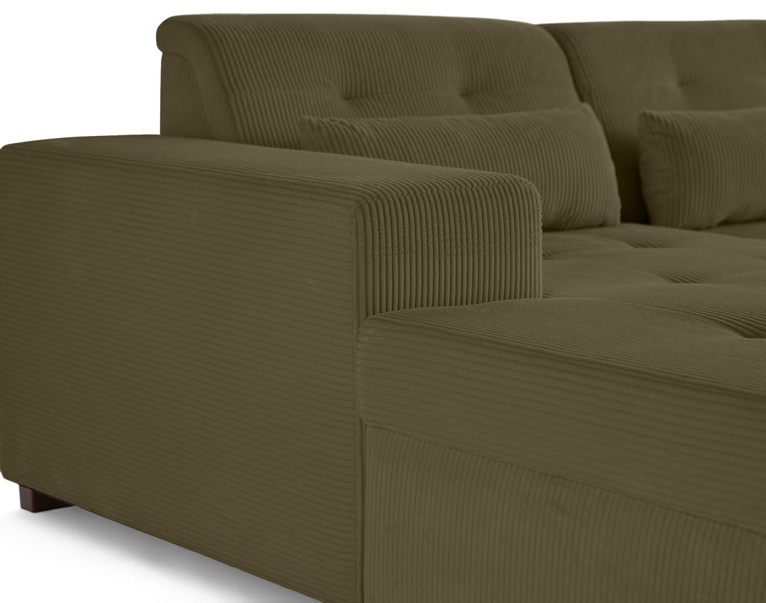 Canapé d'angle convertible Vermont 4 places avec coffre - angle gauche