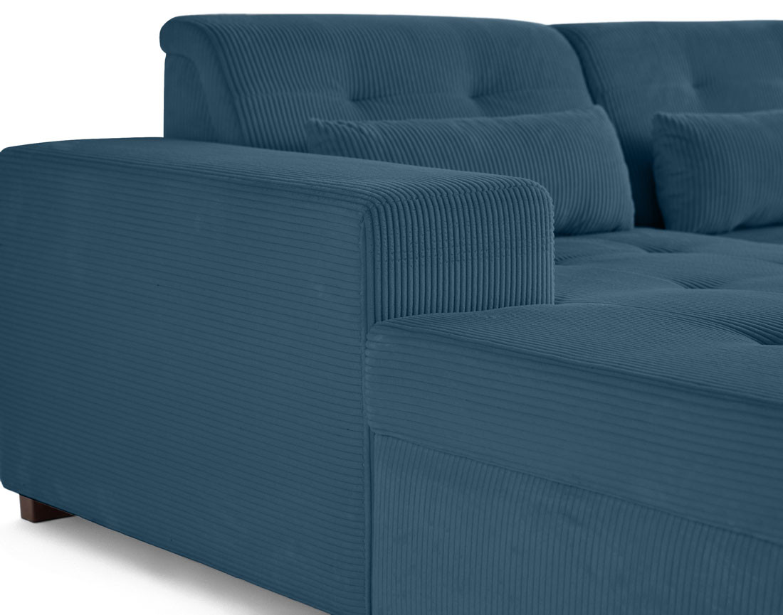 Canapé d'angle convertible Vermont 4 places avec coffre - angle gauche