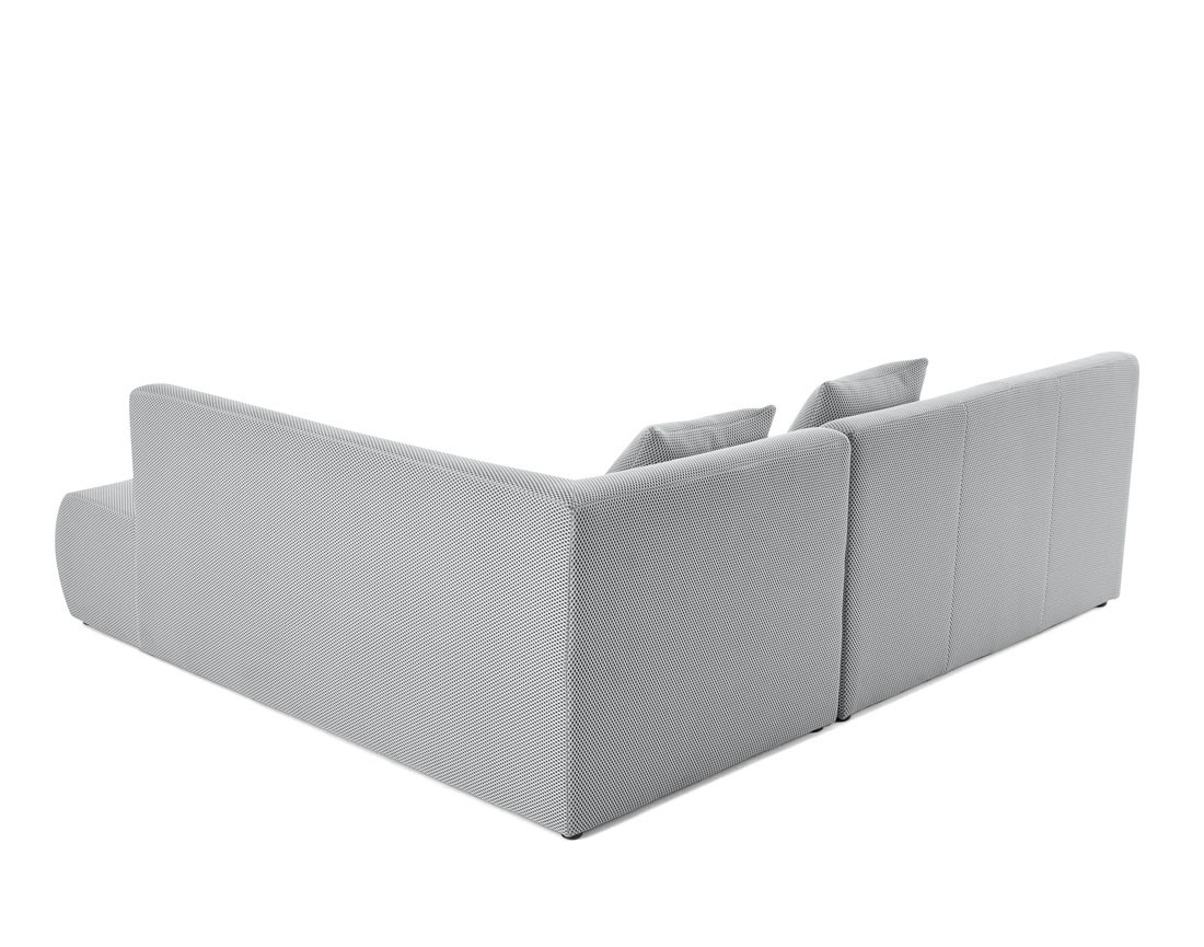 Canapé modulable d'angle droit 5 places en tissu mailles 3D Onyx Canapé modulable d'angle droit 5 places en tissu mailles 3D Onyx
