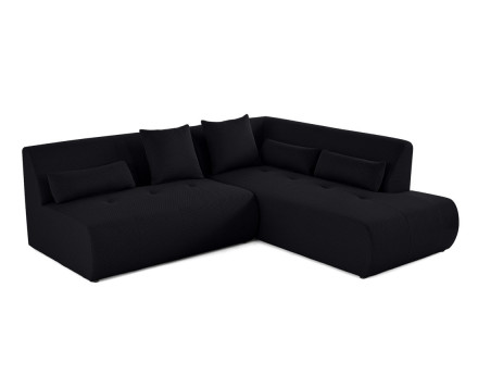 Canapé modulable d'angle droit 5 places en tissu mailles 3D Onyx