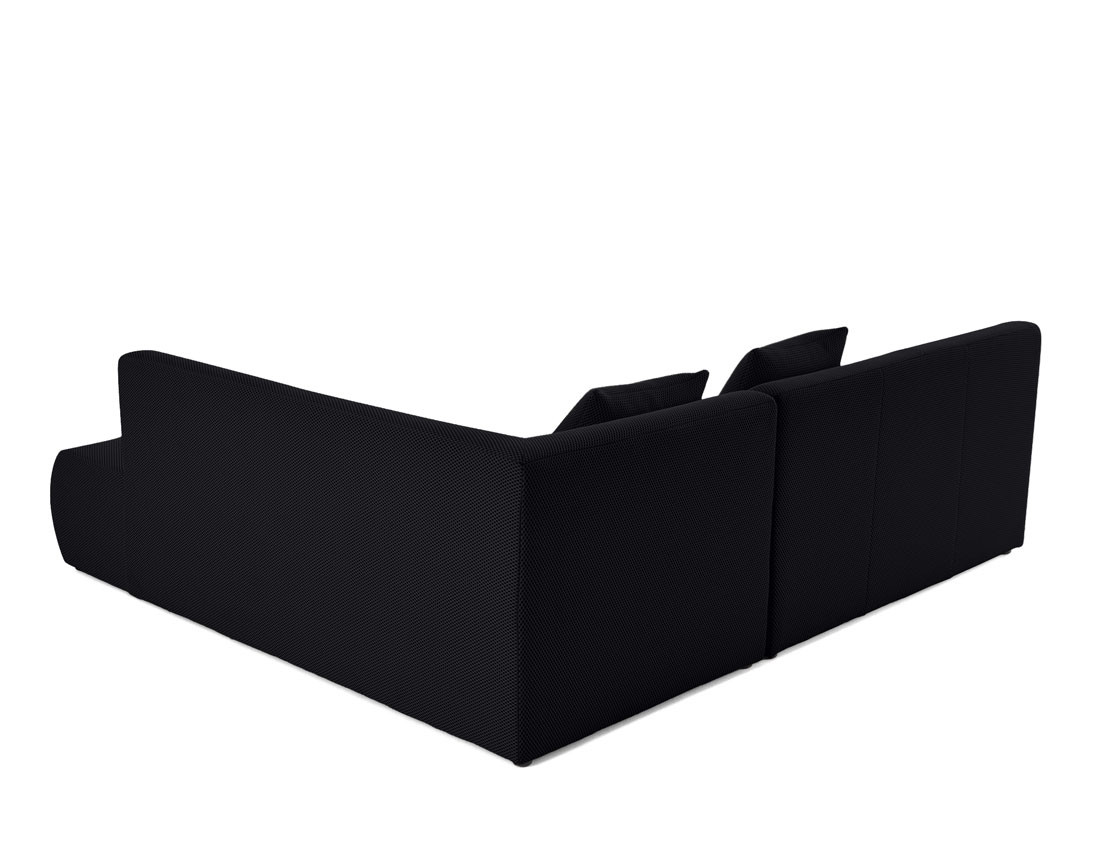 Canapé modulable d'angle droit 5 places en tissu mailles 3D Onyx Canapé modulable d'angle droit 5 places en tissu mailles 3D Onyx