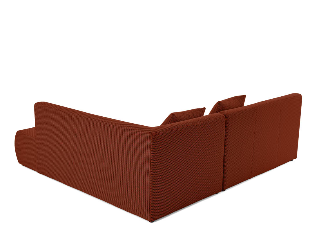 Canapé modulable d'angle droit 5 places en tissu mailles 3D Onyx