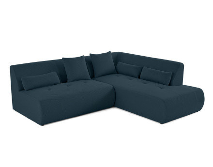 Canapé modulable d'angle droit 5 places en tissu mailles 3D Onyx