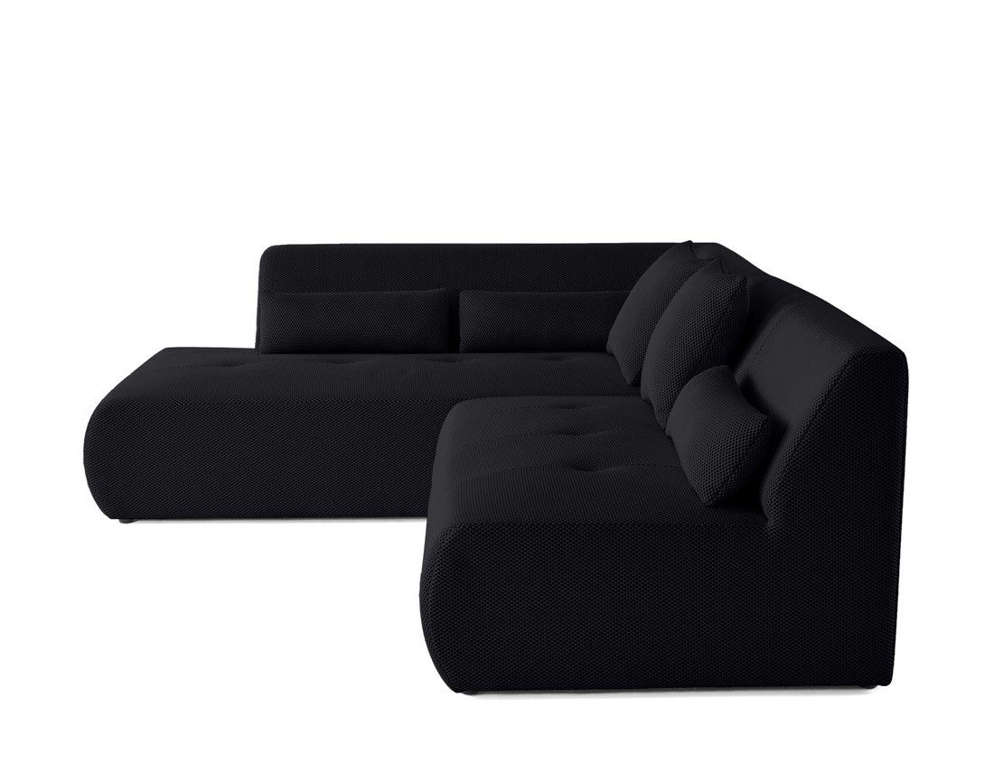 Canapé modulable d'angle gauche 5 places en tissu mailles 3D Onyx Canapé modulable d'angle gauche 5 places en tissu mailles 3D Onyx