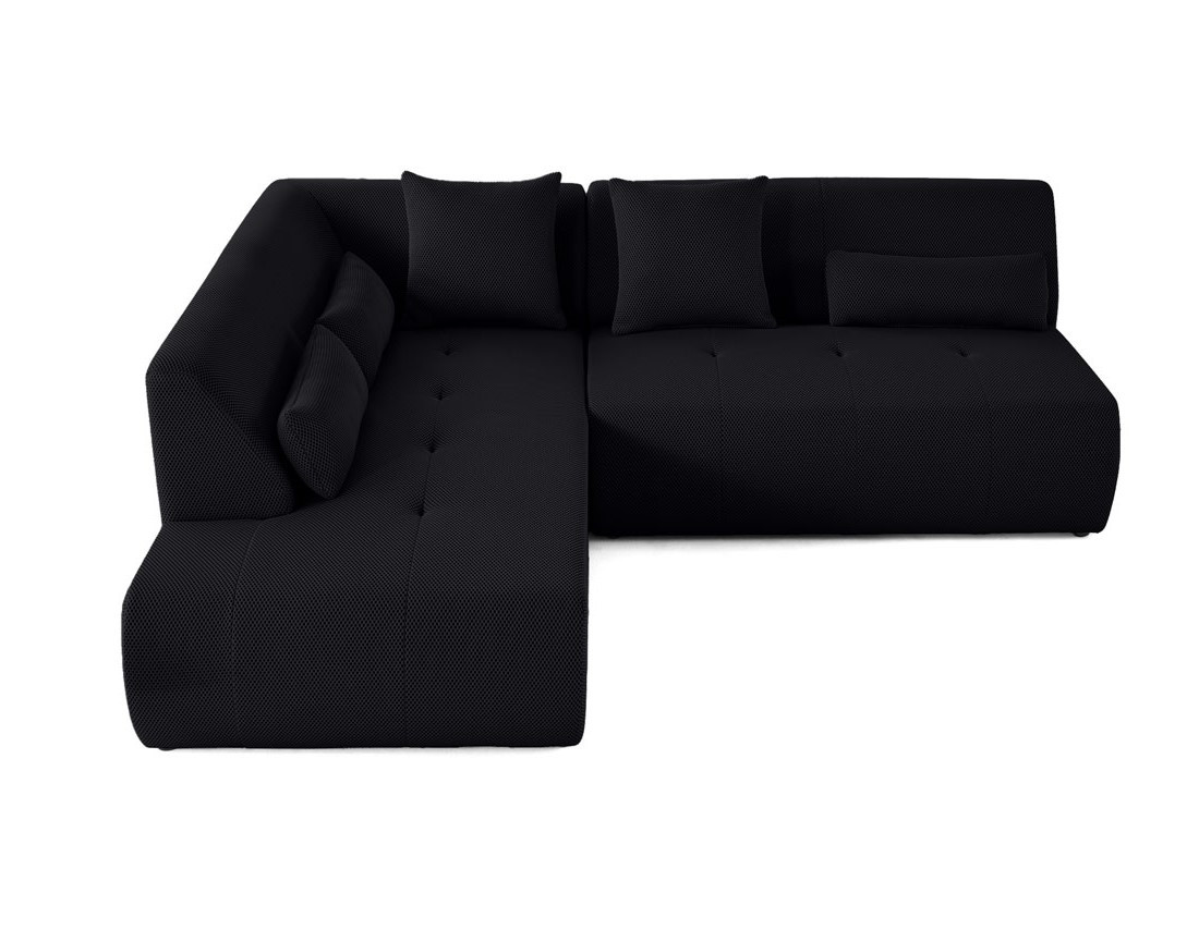 Canapé modulable d'angle gauche 5 places en tissu mailles 3D Onyx Canapé modulable d'angle gauche 5 places en tissu mailles 3D Onyx