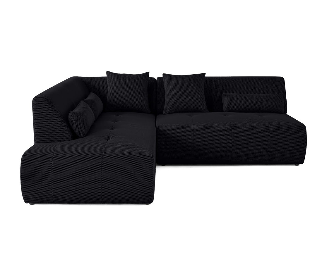 Canapé modulable d'angle gauche 5 places en tissu mailles 3D Onyx Canapé modulable d'angle gauche 5 places en tissu mailles 3D Onyx