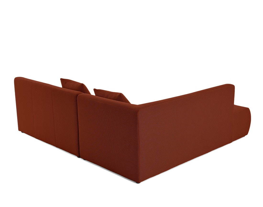 Canapé modulable d'angle gauche 5 places en tissu mailles 3D Onyx