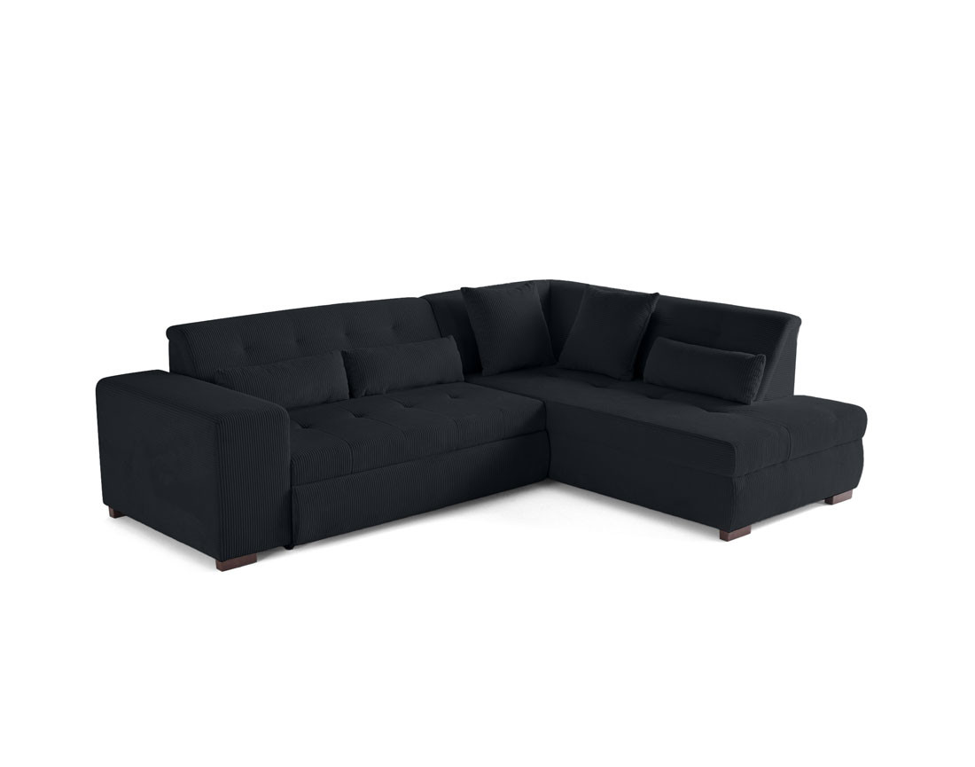 Canapé d'angle droit 5 places convertible en velours côtelé Vermont Canapé d'angle droit 5 places convertible en velours côtelé Vermont