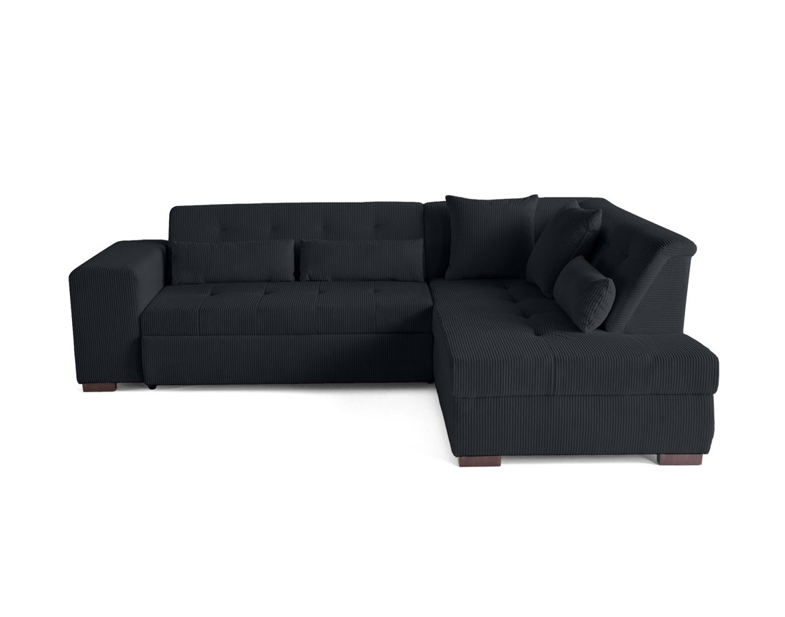 Canapé d'angle droit 5 places convertible en velours côtelé Vermont Canapé d'angle droit 5 places convertible en velours côtelé Vermont