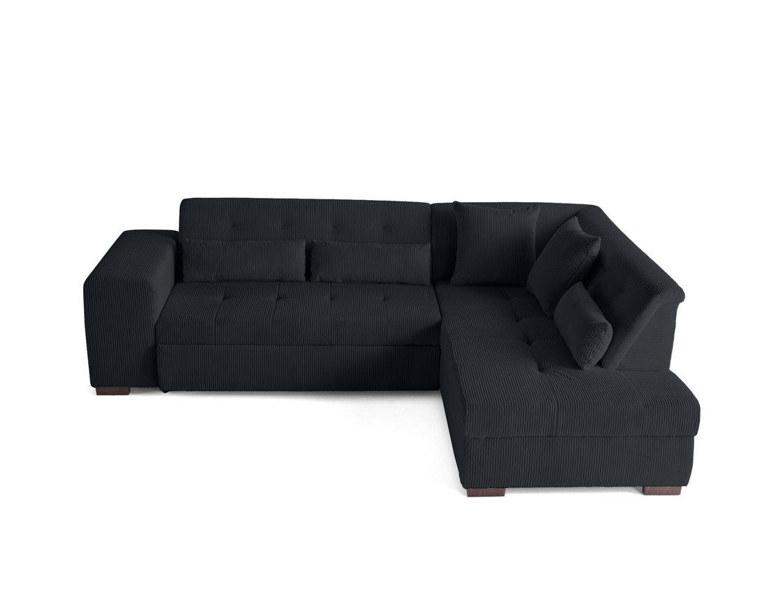 Canapé d'angle droit 5 places convertible en velours côtelé Vermont Canapé d'angle droit 5 places convertible en velours côtelé Vermont