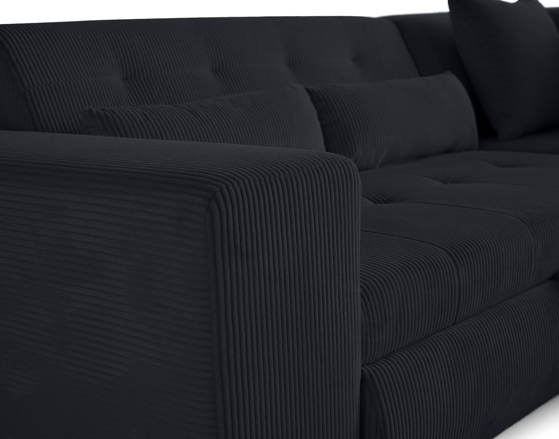 Canapé d'angle droit 5 places convertible en velours côtelé Vermont Canapé d'angle droit 5 places convertible en velours côtelé Vermont