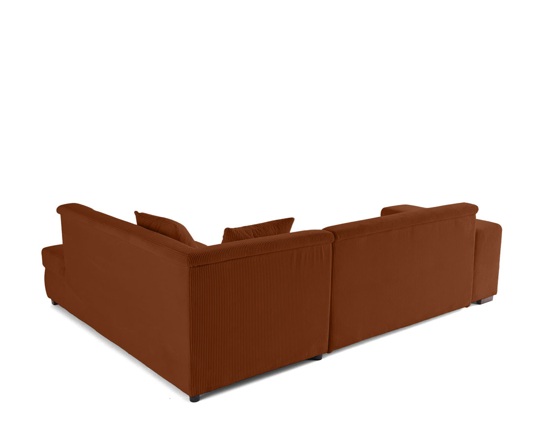 Canapé d'angle droit 5 places convertible en velours côtelé Vermont