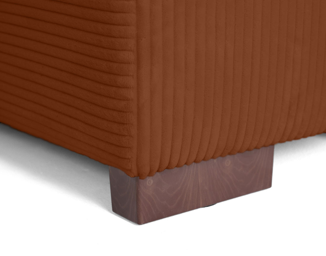 Canapé d'angle droit 5 places convertible en velours côtelé Vermont