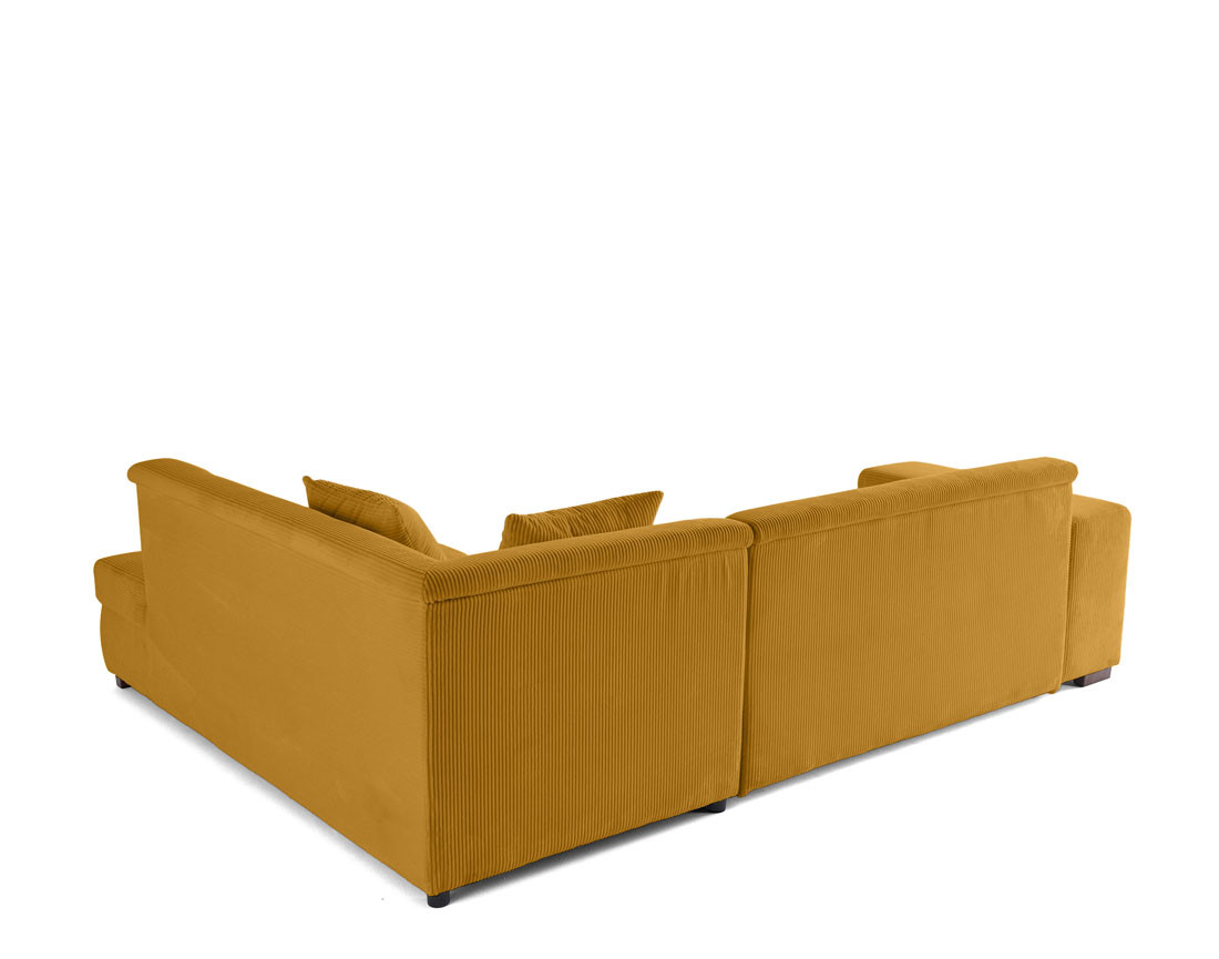 Canapé d'angle droit 5 places convertible en velours côtelé Vermont